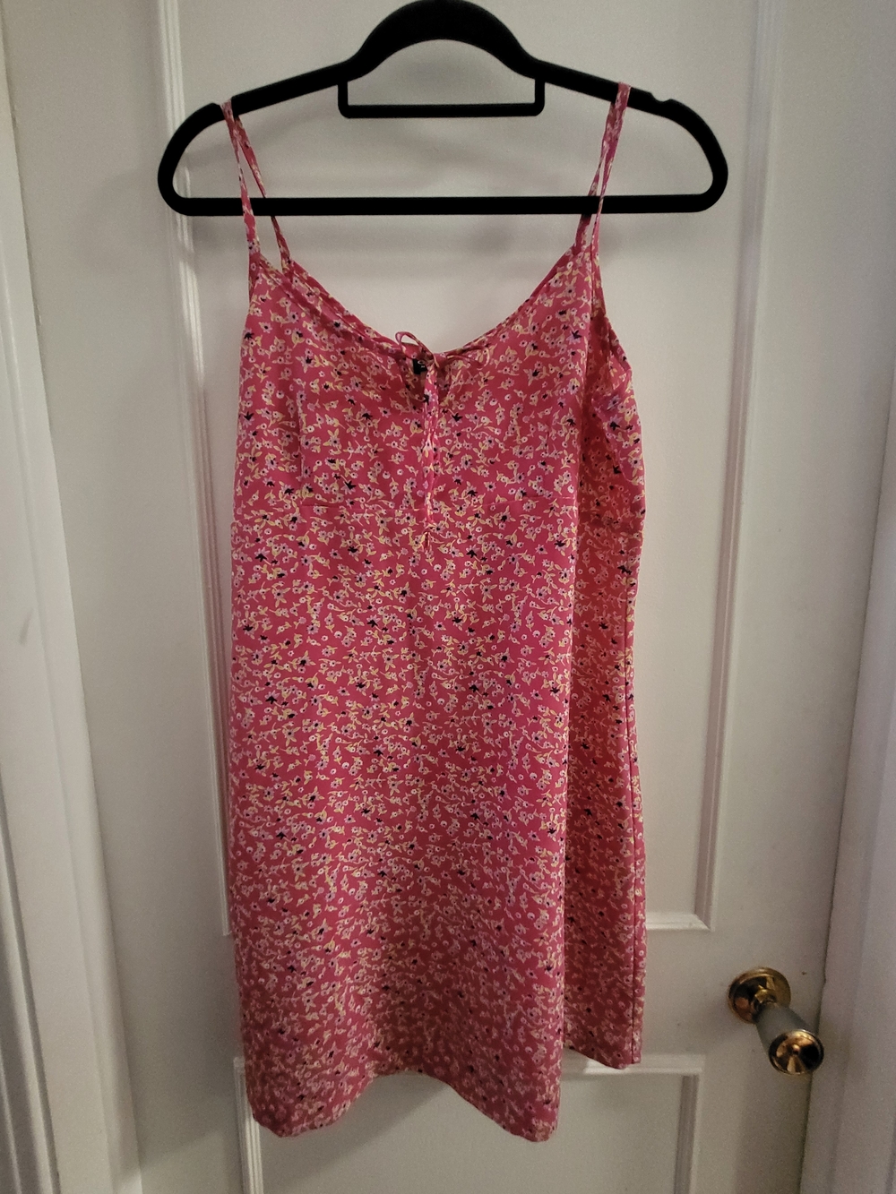 VINTAGE 90s Garoche Mode Pink Ditsy Floral Slip Dress - Made in Canada - M